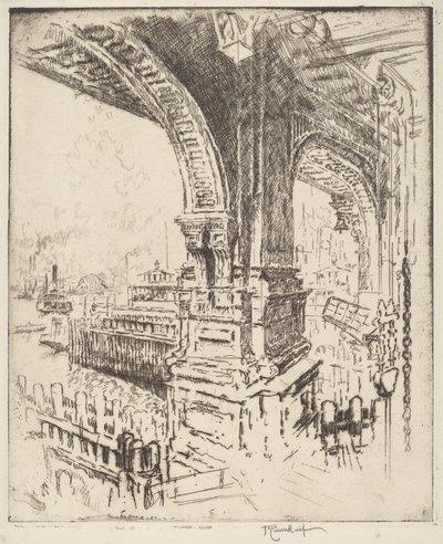 Inom färjan, Cortlandt Street, New York av Joseph Pennell