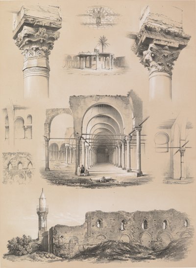 Detaljer, Amrou-moskén, Kairo, 1843. av Joseph Philibert Girault De Prangey