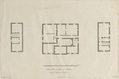 Sandon Hall - Plan över kammargolvet: gravyr, nd [1769-1771] (tryck) av Joseph Pickford