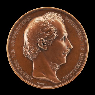 Charles de Brouckère, 1796-1860, borgmästare i Bryssel 1848 [framsidan], 1854. av Joseph Pierre Braemt