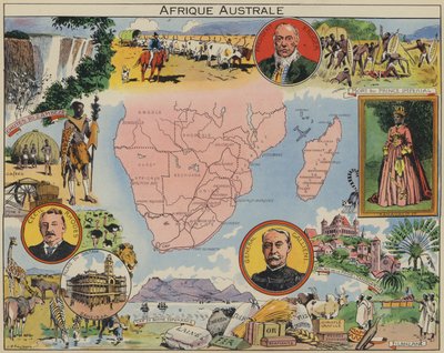 Södra Afrika (färglitografi) av Joseph Porphyre Pinchon