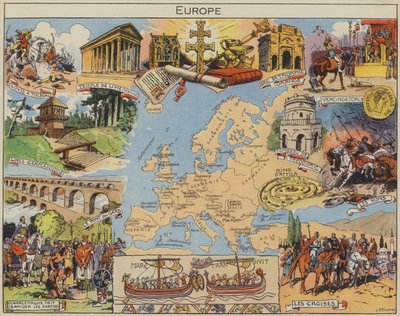 Europa (färglitografi) av Joseph Porphyre Pinchon