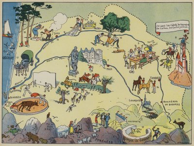 Gascogne-Bearn (färglitografi) av Joseph Porphyre Pinchon