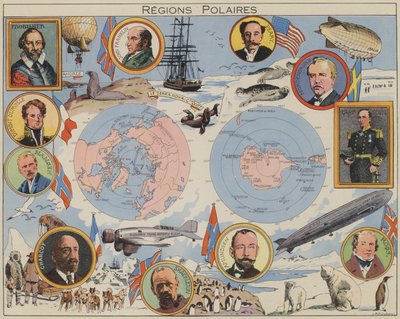 Polarregioner (färglitografi) av Joseph Porphyre Pinchon