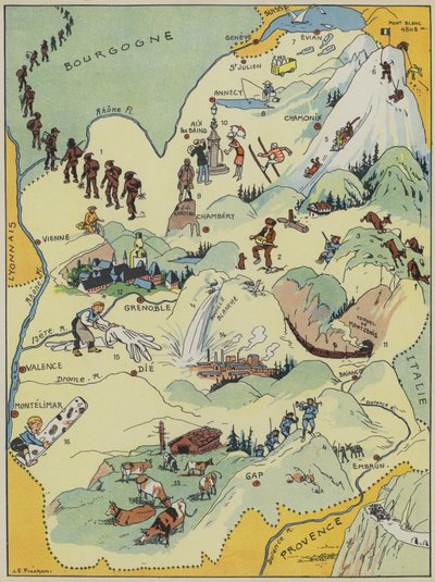 Savoie-Dauphine (färglitografi) av Joseph Porphyre Pinchon