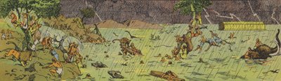 Syndafloden (färglitografi) av Joseph Porphyre Pinchon