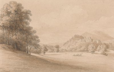 Dunster Castle, Somerset: Visar slottet på avstånd av Joseph Powell