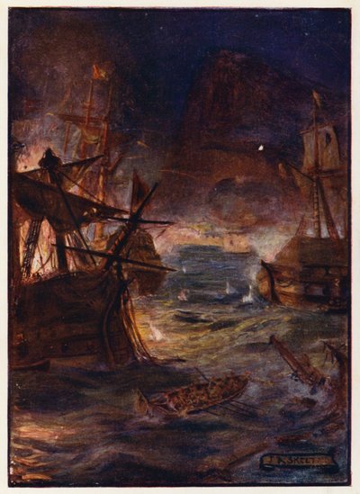 Den stora belägringen av Gibraltar av Joseph Ratcliffe (after) Skelton