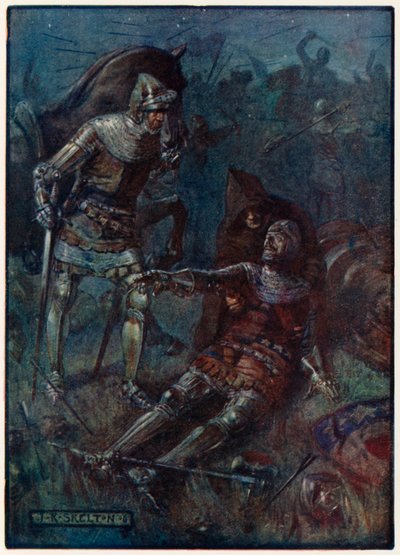 James, Earl of Douglas, vid slagsmålet vid Otterburn av Joseph Ratcliffe Skelton