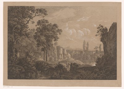 Italienskt landskap av Joseph Rebell