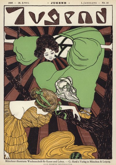 Omslagsillustration till tidningen Jugend av Joseph Rudolf Witzel