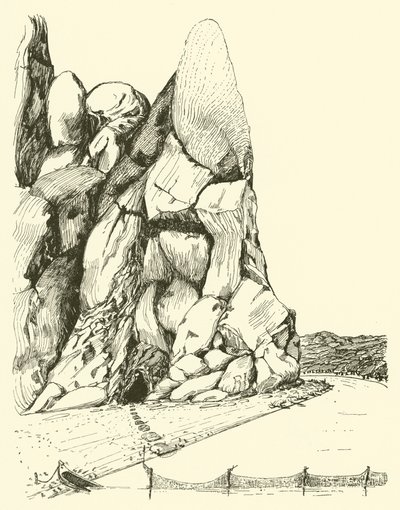 Grotta där mannen och kvinnan bodde först av allt (gravyr) av Joseph Rudyard (after) Kipling