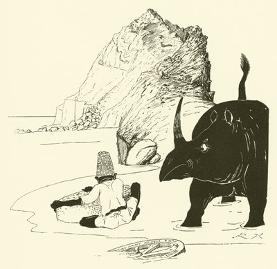 Parseen börjar äta sin tårta (gravyr) av Joseph Rudyard (after) Kipling
