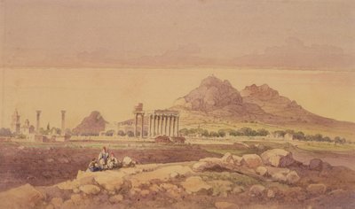Zeus tempel, Aten (wc på papper) av Joseph Schranz