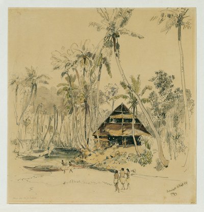 Missionärens hus på Puinipet (Ponape) Island, Caroline Islands av Joseph Selleny