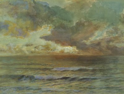 Sunset at Seascale (wc på papper) av Joseph Severn