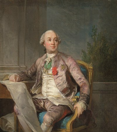 En porträttstudie av Charles-Claude de Flahaut de la Billarderie, greve d