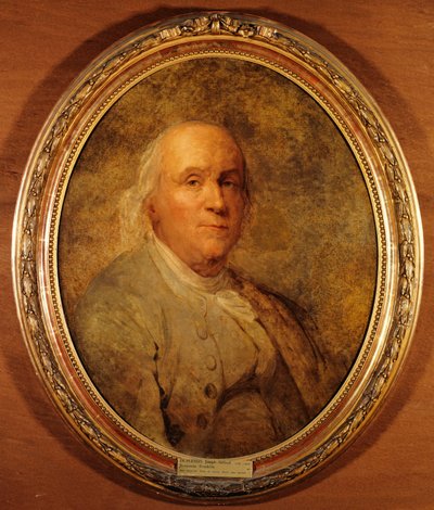 Franska:  Benjamin Franklin (1706-1790) av Joseph Siffred Duplessis