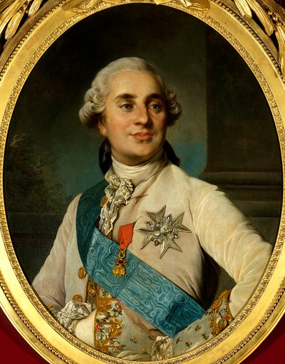 Porträtt av Ludvig XVI (1754 - 1793), kung av Frankrike. Målning av Joseph Siffred Duplessis (1725-1802) (Joseph-Siffred, Joseph Siffrede, Joseph-Siffrede, Joseph Siffrein, Joseph-Siffrein) av Joseph Siffred Duplessis