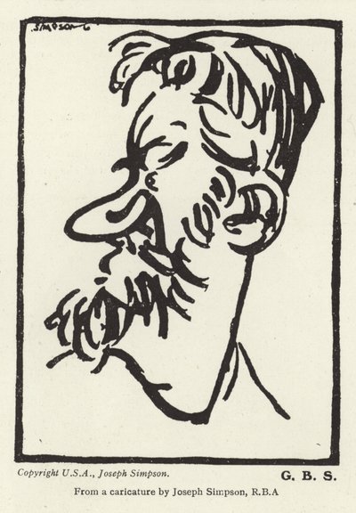 Karikatyr av George Bernard Shaw av Joseph Simpson