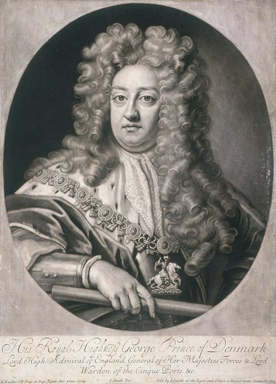 Ovalt porträtt av George, Prins av Danmark, 1704 av Joseph Smith
