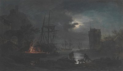 Moonlight, n.d.. av Joseph Vernet.