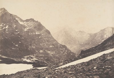 Utsikt över delen av Maladetta och bergen från toppen av hamnen i Vénasque, 1853. av Joseph Vigier