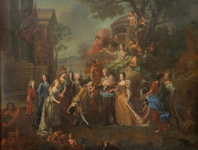 Allegori över kurfurst Max Emanuels återförening med sin familj av Joseph Vivien