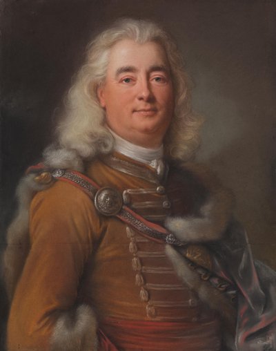 Porträtt av en man i husaruniform, kanske Ladislaus Kökényesdi von Vetes (omkring 1680-1756) av Joseph Vivien