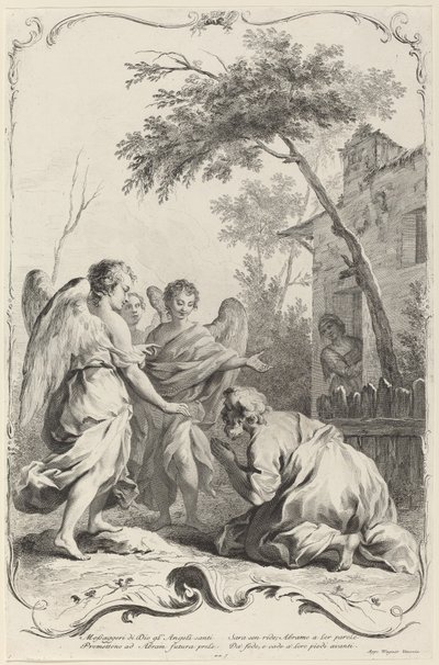 Abraham knäböjer inför de tre änglarna av Joseph Wagner
