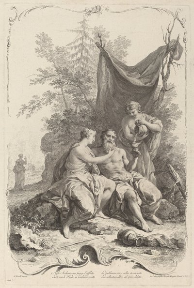 Lot och hans döttrar av Joseph Wagner