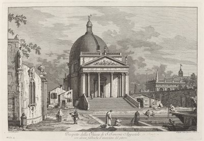 Prospekt för kyrkan SAN. Simeone Apostolo, 1742. av Joseph Wagner