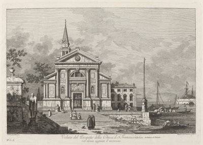 Utsikt över prospektet för kyrkan S. Francesco, 1742. av Joseph Wagner