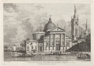Vy över prospektet för kyrkan S. Giorgio Maggiore av Joseph Wagner after Canaletto
