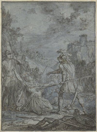 Överlämnande av en arméchef Grupp liknande illustrationer med riddare och ryttare (serietitel) av Joseph Werner