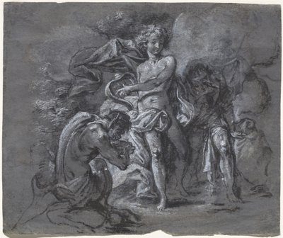 Tävlingen mellan Apollo och Pan inför kung Midas av Joseph Werner