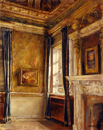 Blue Velvet Room - Corner of Dreams, Chiswick House (olja på duk) av Joseph Williams Topham Vinall