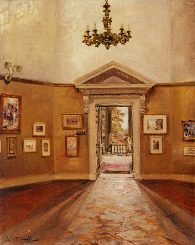 The Octagon mot öster, Chiswick House (olja på duk) av Joseph Williams Topham Vinall