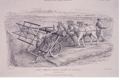 Bells förbättrade skördemaskin av Crosskill, c1840-talet. av Joseph Wilson Lowry