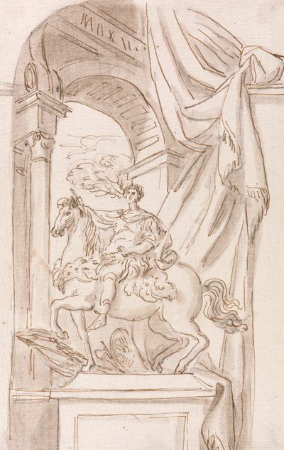 En studie av Agostino Cornacchinis staty av Karl den Store, Peterskyrkan, Rom av Joseph Wilton