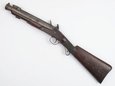 Blunderbuss med fjäderbajonett utfärdad till Irish Volunteers, c.c.1815 (blunderbuss, flintlock) av Joseph Wood