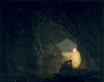 En grotta med Julias gestalt, 1780 av Joseph Wright of Derby