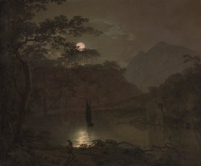 En sjö vid månsken av Joseph Wright of Derby