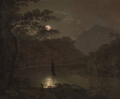 En sjö i månskenet av Joseph Wright of Derby