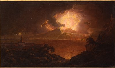 En vy av Vesuvius som bryter ut om natten av Joseph Wright of Derby