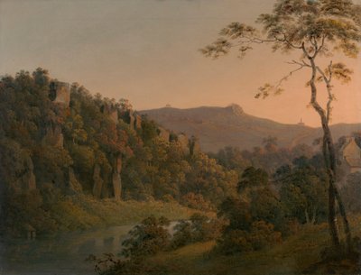 Matlock Dale, tittar mot Black Rock Escarpment av Joseph Wright of Derby