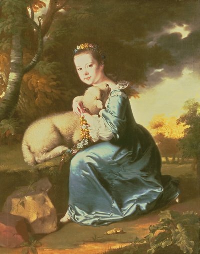 Miss Frances Warren, tidigt 1760-tal (olja på duk) av Joseph Wright of Derby
