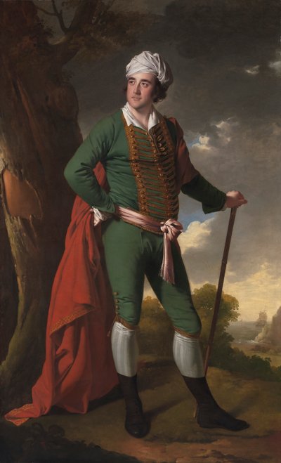 Porträtt av en man, känd som "Indian Captain" av Joseph Wright of Derby