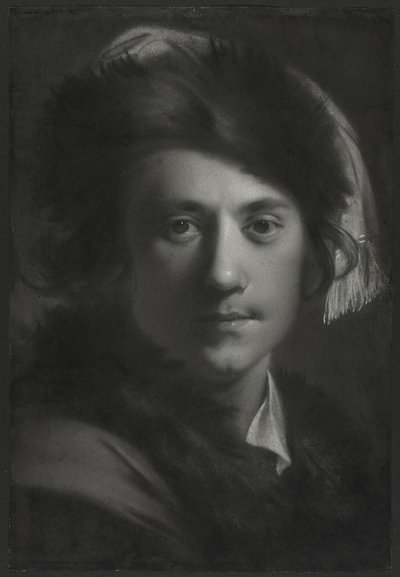 Självporträtt i en pälsmössa av Joseph Wright of Derby