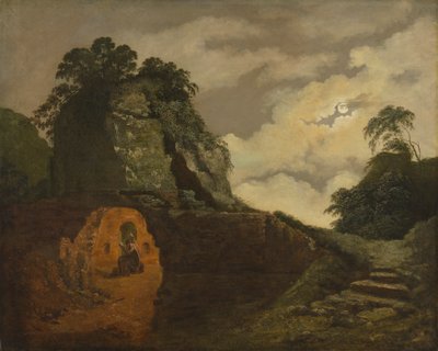 Virgils grav vid månsken, med Silius Italicus av Joseph Wright of Derby